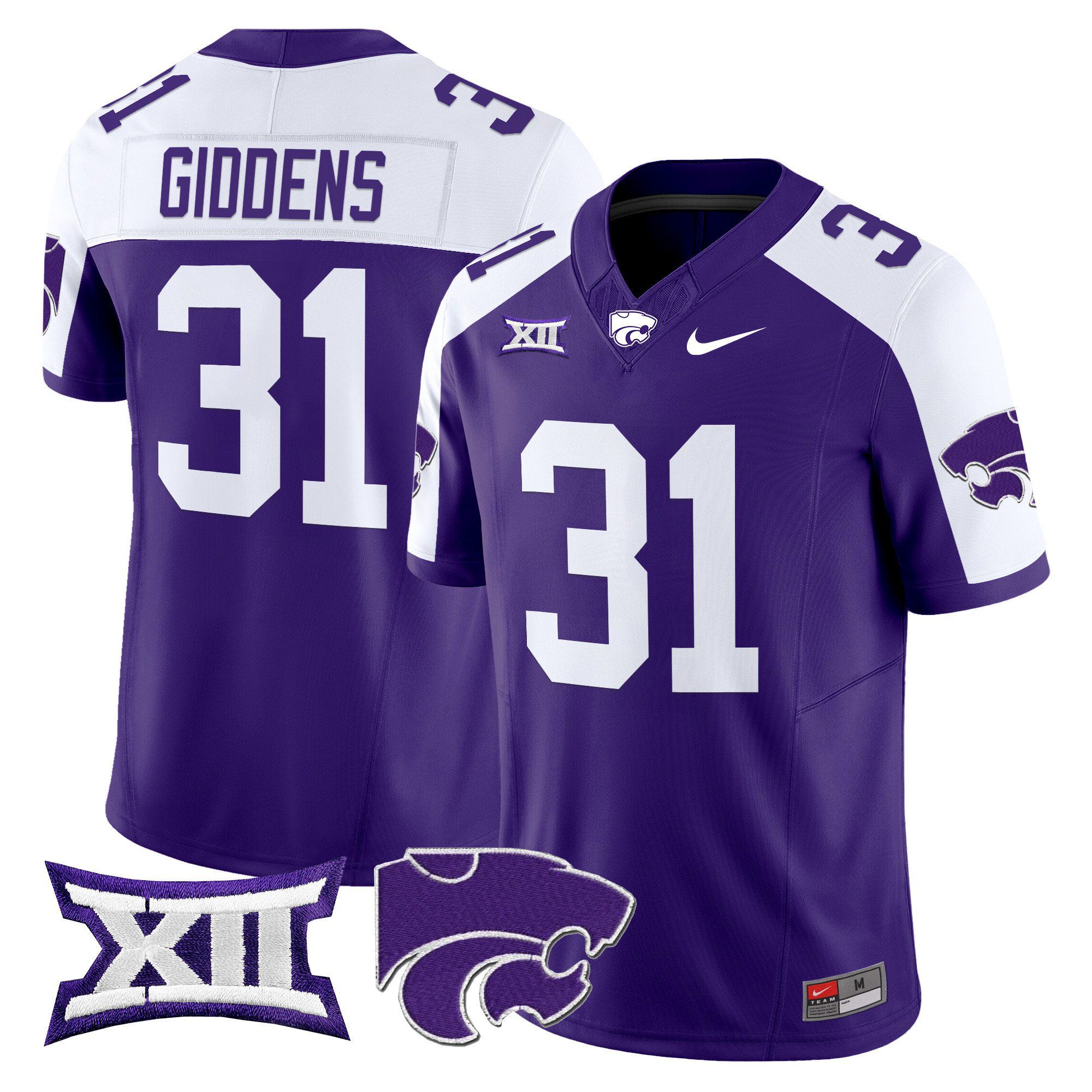 Men Kansas State Wildcats #31 Giddens Purple Nike 2024 Vapor Limited NCAA Jersey->ncaa teams->NCAA Jersey